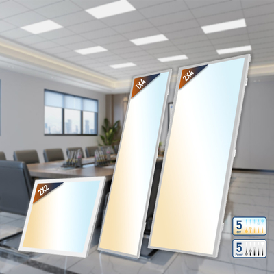 30W 40W 50W 60W 72W ضوء لوحة LED بدون فلكر SMD2835 رقائق ETL DLC 5.1 2x2' 2x4' 3000K 4000K 5000K