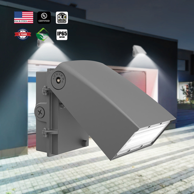 ضوء UL / DLC LED Wall Pack مع الخلية الضوئية 30/40/50K قابل للاختيار 5600lm 11200lm 11200lm قابل للتعديل