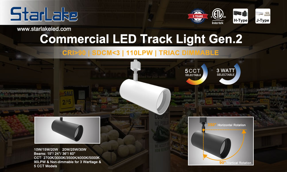 2700K-4000K مصابيح الضوء المضيئة LED ، 110Lm / w IP20 مصباح المسار LED 0